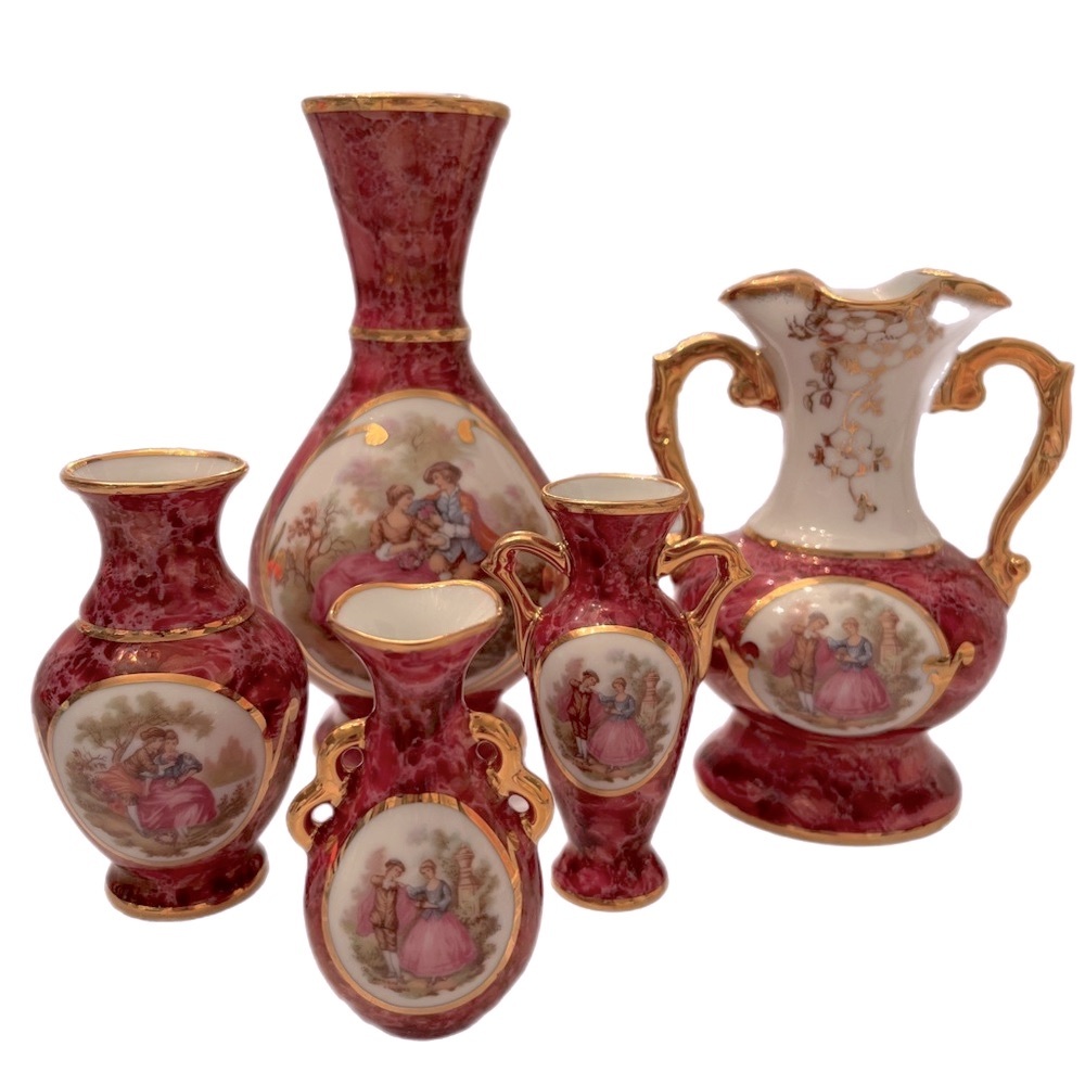 Limoges de France Porcelain D art Vintage gold Gilded Bordeaux color 🇫🇷🇫🇷